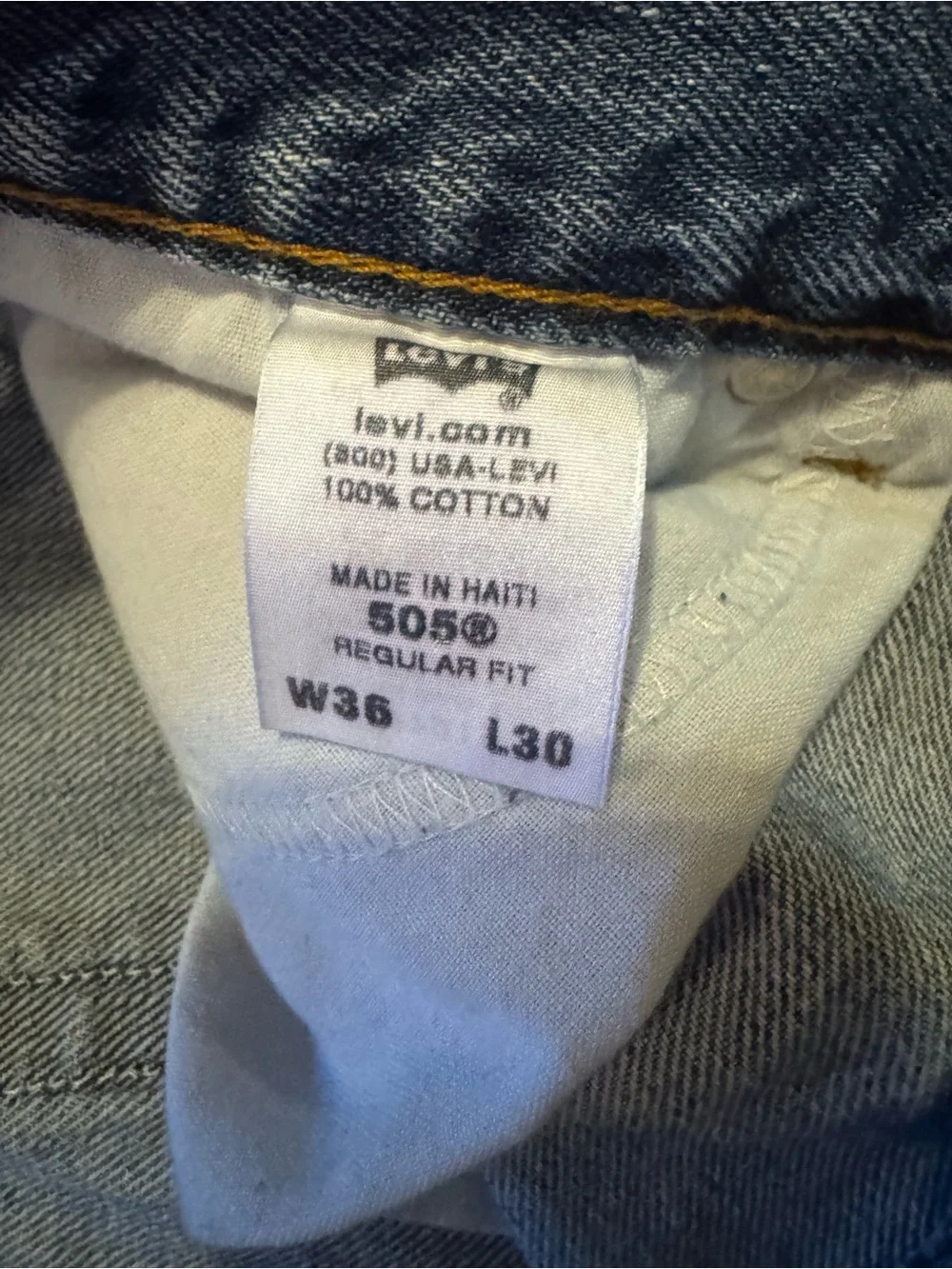 Levi's Men’s 505 denim jeans, size 36x30